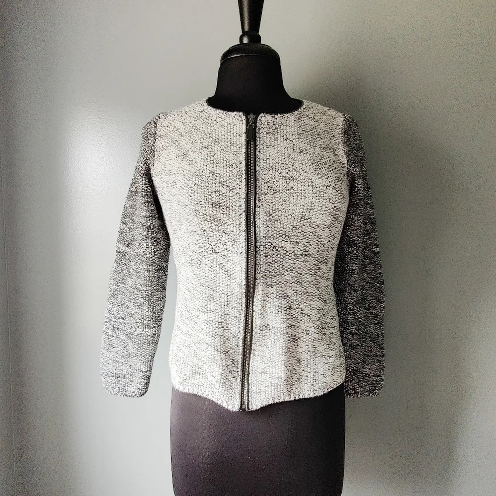 Talbots Color block Zip Up Cardigan